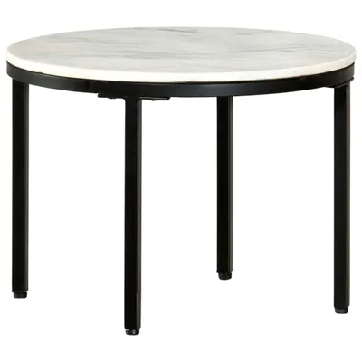 Immagine prodotto di Maison Exclusive - Tavolino bianco e nero Ø 50 cm in vero marmo