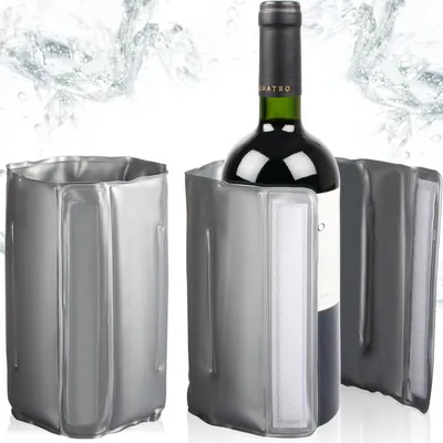 Produktbild von 2x Flaschenkühler Kühlmanschette mit Klettverschluss Bier Wein Sekt Kühler Weinkühler