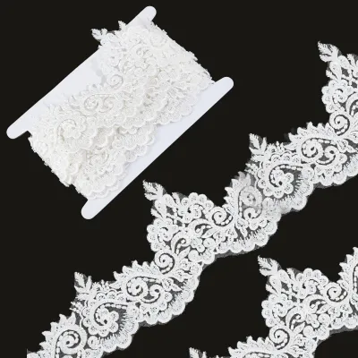 Geborduurde Kant Trim 2 Yards x 10 cm mit Perlen