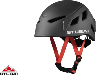 Image de STUBAI Casque d'escalade Spirit | Noir/Orange | Casque d'alpinisme pour femmes et hommes | Casque de montagne pour l'escalade sportive, la via ferrata, l'alpinisme, la randonnée à ski, l'escalade sur glace