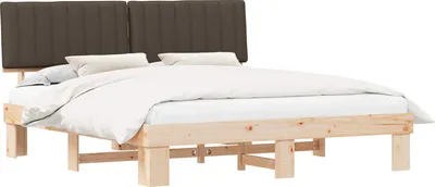 Productafbeelding van vidaXL Bedframe met gestoffeerd hoofdeinde, taupe, 180 x 200 cm