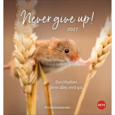 Produktbild von Never give up! Postkartenkalender 2027 - Durchhalten. Denn alles wird gut.