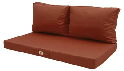 Image de Coussins pour salon de jardin déhoussable 120x60cm - Terracotta