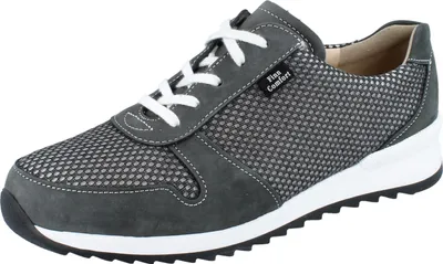 Produktbild von FINN COMFORT Sidonia Damen Schnürschuhe grau Nubukleder - Größe: UK 6,5