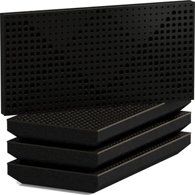 Immagine prodotto di Confezione da 4 pannelli acustici fonoassorbenti WILDS-H | 25x50 cm | Riflessione | Spessore – Colore: [33 mm | Nero]