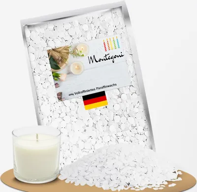 Produktbild von Paraffinwachs für Kerzen 450g, Kerzenwachs, Wachsgranulat pastillen, Kerzenwachs zum gießen
