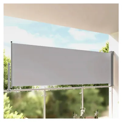 Produktbild von Ausziehbare Seitenmarkise 120x300 cm Grau für Balkon und Terrasse