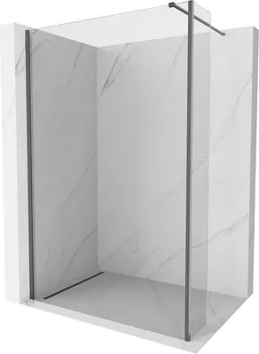 Produktbild von Mexen Kioto Duschwand Walk-in 120 x 30 cm, transparent, gun gray gebürstet - 800-120-212-66-00-030