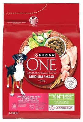 Immagine prodotto di Cibo per adulti con tacchino e riso PURINA ONE MED/MAX 2,5 kg