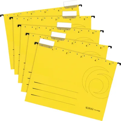 Produktbild von herlitz Hängemappe seitlich offen gelb DIN A4 5 Stück