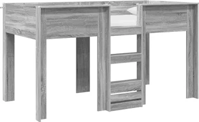 Image de vidaXL Lit superposé pour enfants Gris Sonoma 90 x 200 cm Bois composite