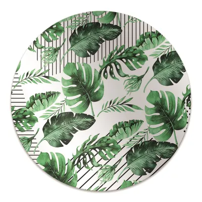 Produktbild von Rundmatte - Stuhlunterlage Bürostuhlunterlage - Rund Ø 100 cm - Bodenmatte - Fußmatte - Punkte und Blätter