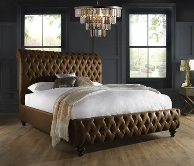 Produktbild von Luxus Schlafzimmer Bett Polster Design Luxus Doppel Hotel Betten Chesterfield