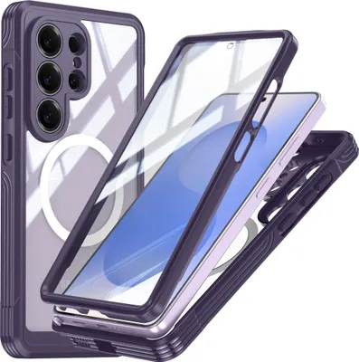 Produktbild von MagSafe Handyhülle für Samsung Galaxy S26 Ultra Full Body Hybrid Bumper Lila