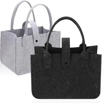 Produktbild von Filztaschen 2er Set, wiederverwendbar, 30x20x18 cm, faltbar, für Einkaufen