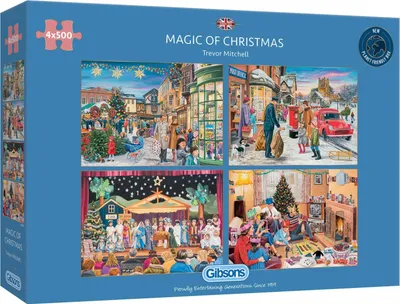 Produktbild von GIBSONS Puzzle Zauber der Weihnacht 4x500 Teile
