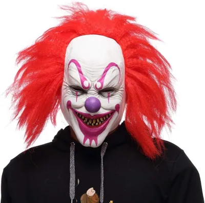 Zdjęcie produktu dla Śmieszna lateksowa maska klauna Jokera na Halloween