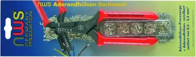 Obrázek produktu pro NWS 143-TS Squeezer set 151-piece Ferrules, Twin ferrules 0.5 up to 2.5 mm² Incl. ferrule set