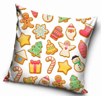Produktbild von Carbotex Weihnachtlicher Kissenbezug Lebkuchenmotiv 40x40 cm