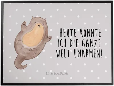 Produktbild von Mr. & Mrs. Panda schreibtischmatte Otter Umarmen - Grau Pastell - Geschenk, Hallo, Seeotter See, Schreibunterlage, Unterlage Schreibtisch, Optimistisch, tischauflagen