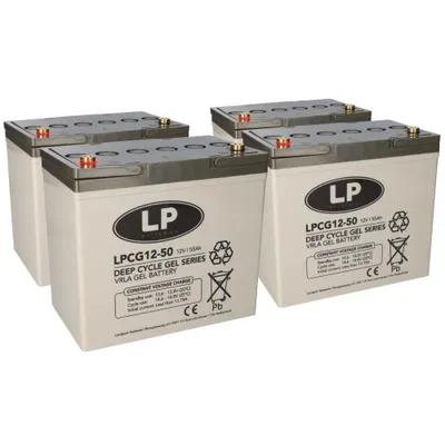 Produktbild von Bleigel Akku 4x 12V 50Ah kompatibel zu Rollstuhl E-Mobil Seniorenmobil u.a.