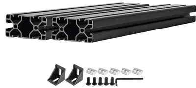 Immagine prodotto di SucceBuy 4080 Profilo in alluminio, 2 pezzi da 50 cm, profili con scanalatura a T anodizzati conformi agli standard UE, robusto profilo estruso, guide in alluminio per componenti di stampanti 3D, postazioni di lavoro fai-da-te CNC e montaggio, nero
