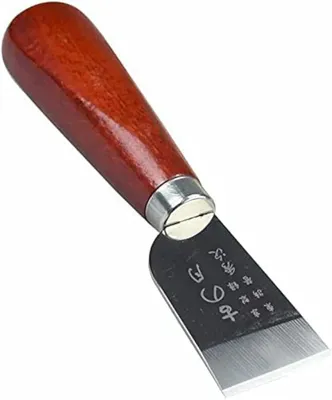 Imagen del producto de Cuchillo de cuero con mango de madera, de 6,7 pulgadas, de acero, para cortes precisos