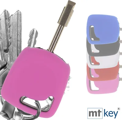 Produktbild von Auto Schlüssel Hülle Silikon Schutz Cover Rosa kompatibel mit Ford Fiesta Focus Transit KA Escort Mondeo Tourneo Startschlüssel
