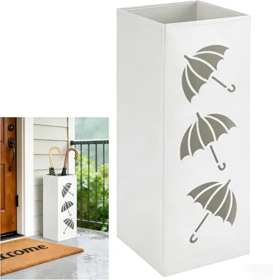Produktbild von Schirmständer 42 cm, Kohlenstoffstahl, weiß, für Flur