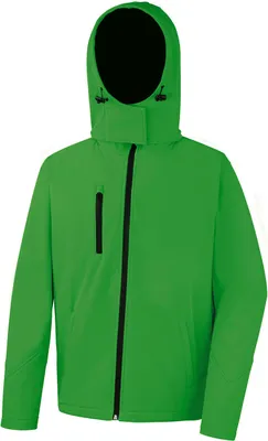 Produktbild von Result Core R230M | Mens Core Lite Hooded Soft Shell Jacket - Farbe: Vivid Green/Black - Größe: S