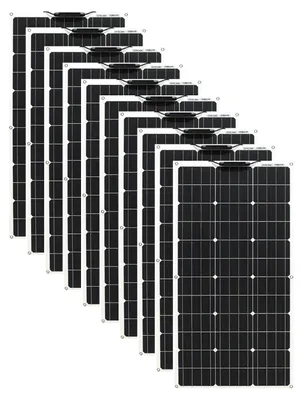 Produktbild von Flexibles Solarpanel – Monokristallin – 1000 W – 10 x 100 W – 12 V