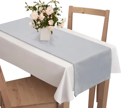 Zdjęcie produktu dla Voppi Ozdoba na stół bieżnik welurowy szary 40x140 cm