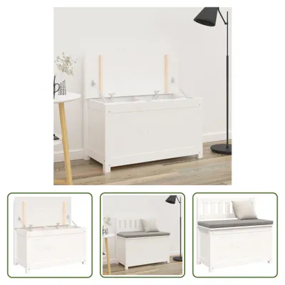 Produktbild von The Living Store Sitzbank Weiß 80x41x77 cm Massivholz Kiefer