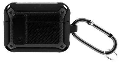 Image de Étui pour écouteurs Nitro compatible avec AirPods Pro 2 en TPU avec un mousqueton Noir