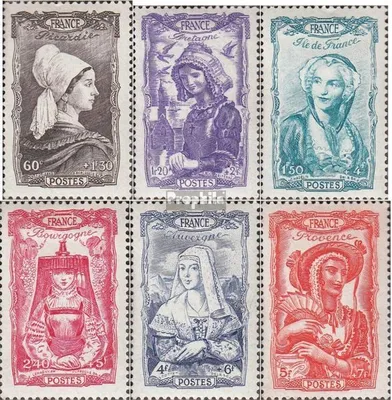 Produktbild von Briefmarken Frankreich 1943 Mi 606-611 (kompl.Ausg.) postfrisch Provinztrachten