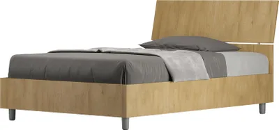Produktbild von ITYHOME - Bett mit Bettkasten 120x190 schräges Kopfteil Eiche Natur Demas