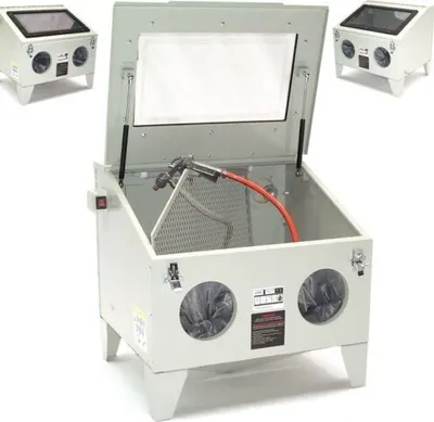 Produktbild von Sandstrahlkabine Sandstrahlgerät PROFI 195 Sandstrahlen Sandstrahler 07049 LED