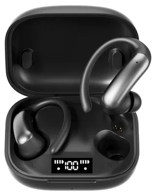 Produktbild von Bluetooth In Ear Kopfhörer Sport, kabellos mit Ohrbügel, Stereo Bass, Noise Cancelling, wasserdicht, für Laufen, Fitness, Arbeit