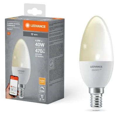 Obrázok produktu pre LEDVANCE 4058075778559 LEDVANCE WLAN-Lampe SMART+ WiFi Classic B40 DIM E14 4,9 W matt
