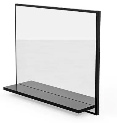 Immagine prodotto di Specchio da bagno - Specchio bagno con mensola - 60 x 50 cm - Nero