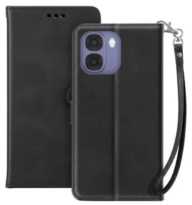 Obrázok produktu pre Puzdro Avizar pre telefón Oppo A6x s pútkom a stojanom, čierna farba
