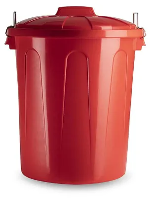 Produktbild von DRW Mülleimer, rot, Griffe mit Deckel, 51 Liter, 47 x 43,5 x 56 cm