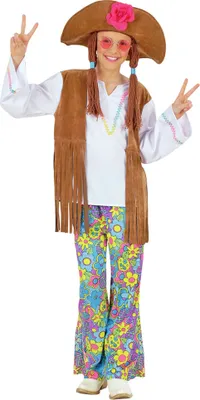 Produktbild von Hippie Woodstock Kostüm für Mädchen Größe: 128