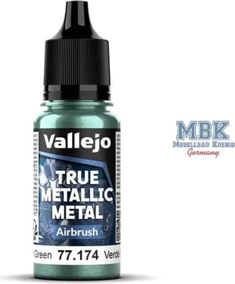 Immagine prodotto di Vallejo VA77174, vernice metallizzata "True Metallic" per aerografo, colore verde "Dusken"