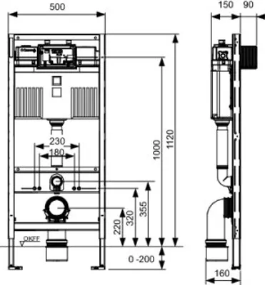 Produktbild von TECE 9300102 TECEprofil WC-Modul mit Uni-Spülkasten