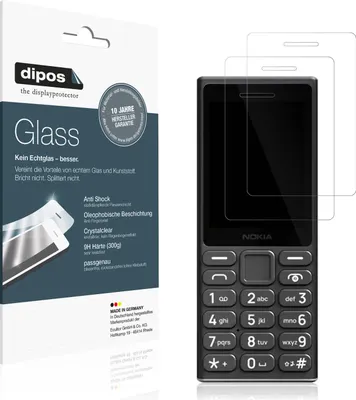 Produktbild von 2x Schutzfolie für Nokia 105 4G 2024 - Anti-Shock 9H Folie dipos Glass Kunststoffglas