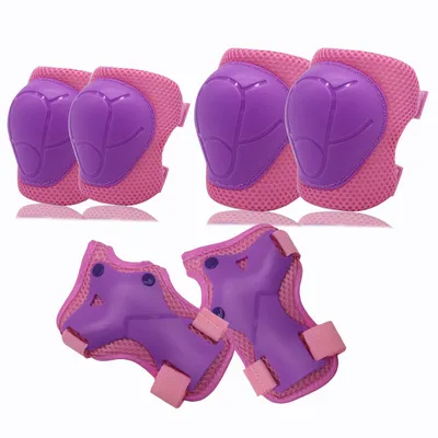Produktbild von Sechsteiliges Kinder-Rollschuh-Schutzset, bestehend aus Sporthelm, Schutzausrüstung für Skateboards, Knie- und Ellbogenschonern