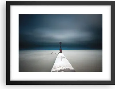 Produktbild von Gerahmtes Poster - Schwarzer Rahmen - Turm Strand Himmel - 40x30 cm - Wand Bild - Wanddeko - Wandbilder - Kunstposter - Wandposter - Bilderrahmen - Bilder - Kunstdruck - P2BAA40x30-4988