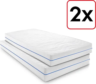 Produktbild von Doppelpack ergonomische Matratze 90x200 cm 7-Zonen Supportho Premium, Höhe 18 cm, Härtegrad H2/H3, Twin-Set