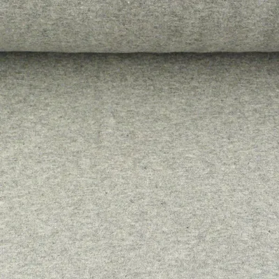 Produktbild von Bündchenstoff Strickschlauch Meterware hellgrau meliert fein B 37cm